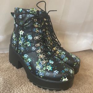 Koi Footwear Floral Heeled Ankle Boots